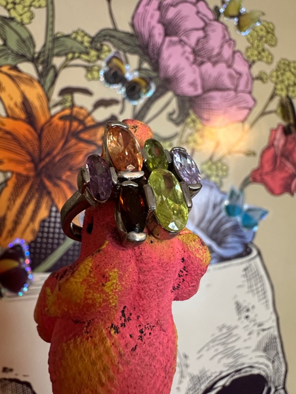 Multi-Stone Colorful Cocktail Ring